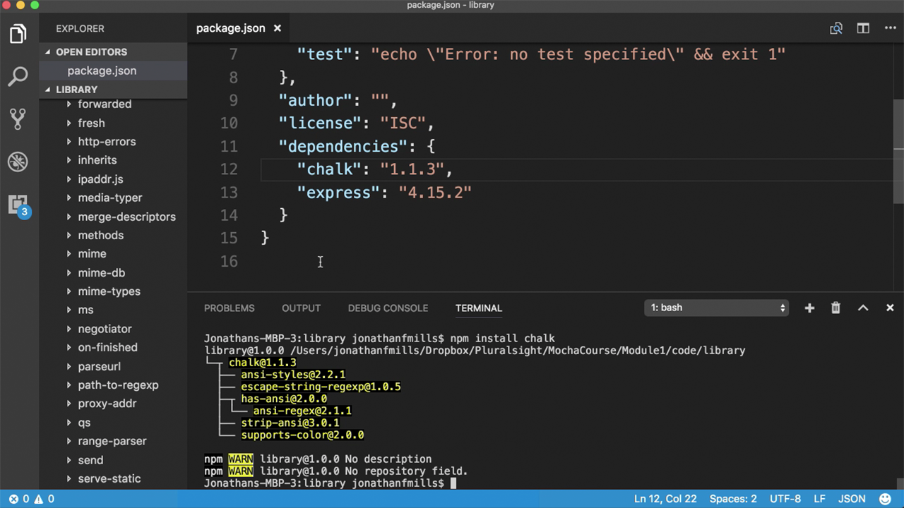 在 VSCode 上编写的 Node.js 项目